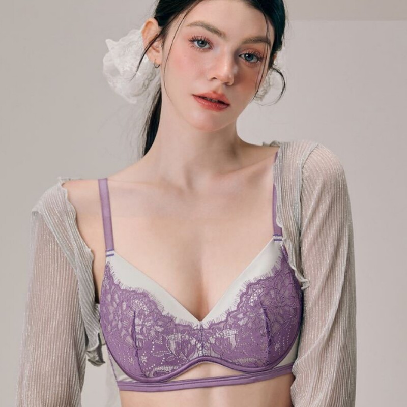 1001 French-Style Lace Lingerie Set for Small Busts, Heart-Shaped Cups, Push-Up, Anti-Sagging, Adjustable Bra Set for Women