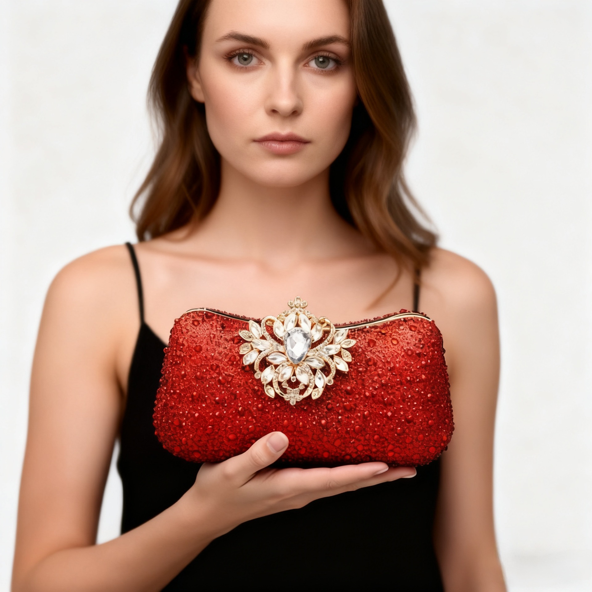 Bolsa de cena de lujo de diamante de dama transfronteriza, bolsa de mano de vestido de fiesta europea y americana, bolsa de cena de alta calidad cheongsam