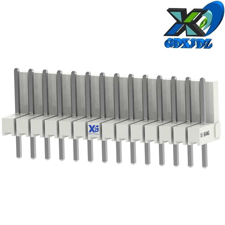 通信设备 立式180°直插式线对板间距2.54间距连接器 端子针座14