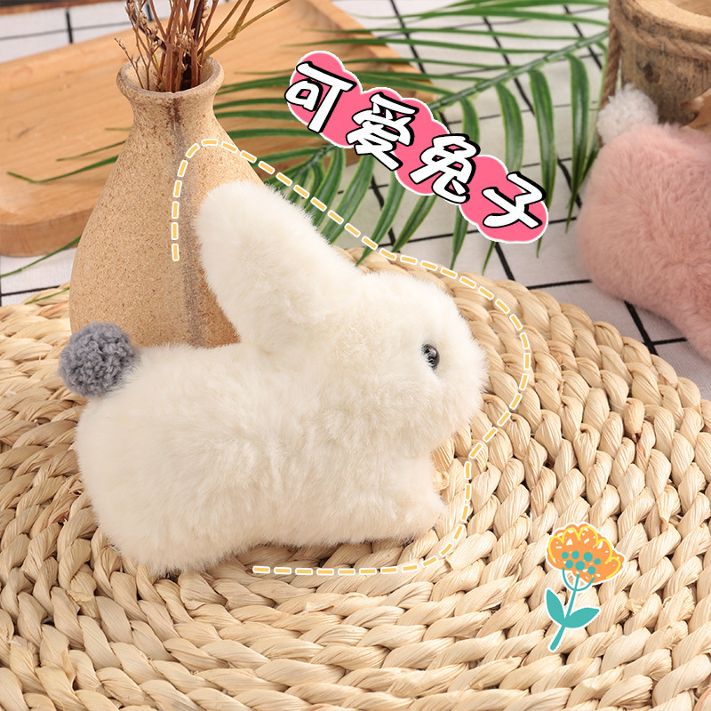 Korean style rabbit three-dimensional decoration cartoon cute autumn and winter bag pendant plush diy clothing accessories wholesale