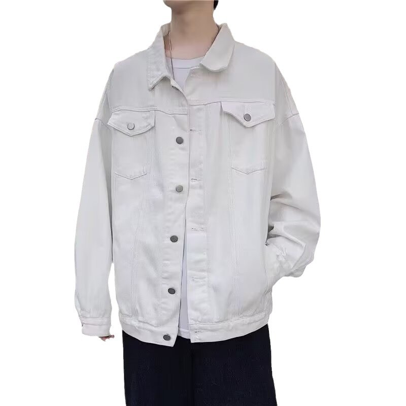 New denim jacket, spring Hong Kong style loose and versatile top, trendy casual workwear jacket_voghion.com