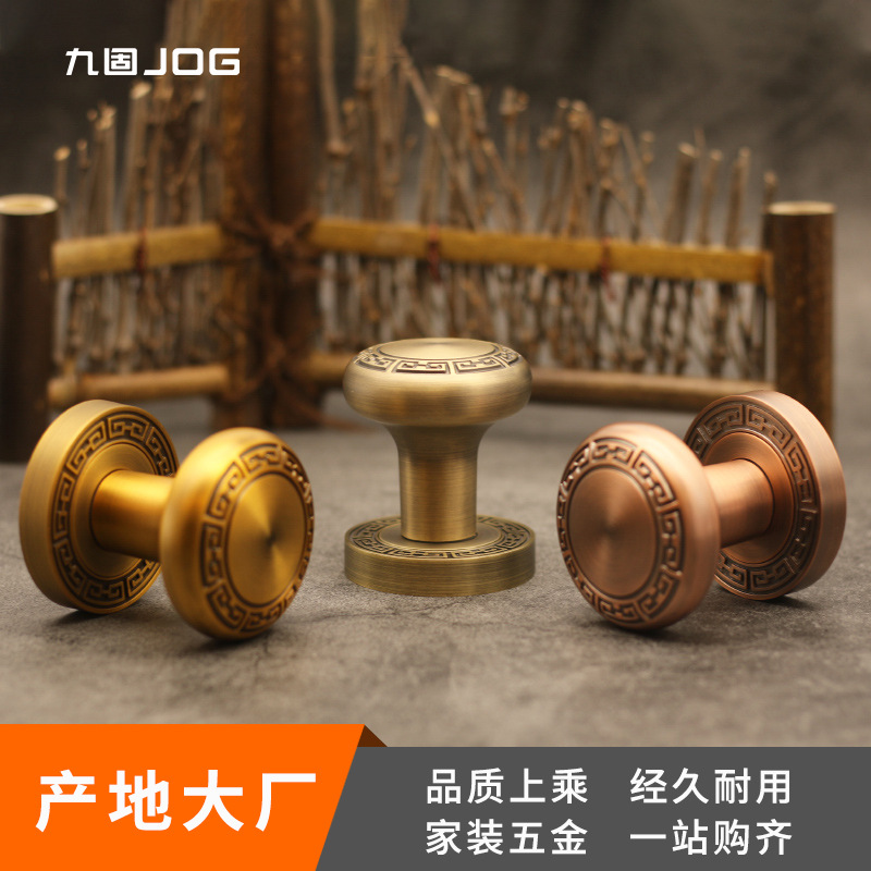 新中式仿古锌合金实心隐形门锁圆柱型通道酒店卧室背景墙门锁批发