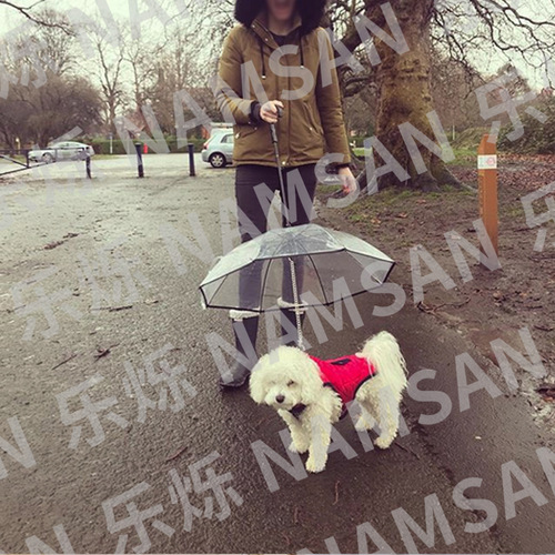 Transparent pet umbrella, dog umbrella, pet supplies manufacturer direct sales, assembled umbrella, rainy day dog ​​walking leash, wholesale dropshipping