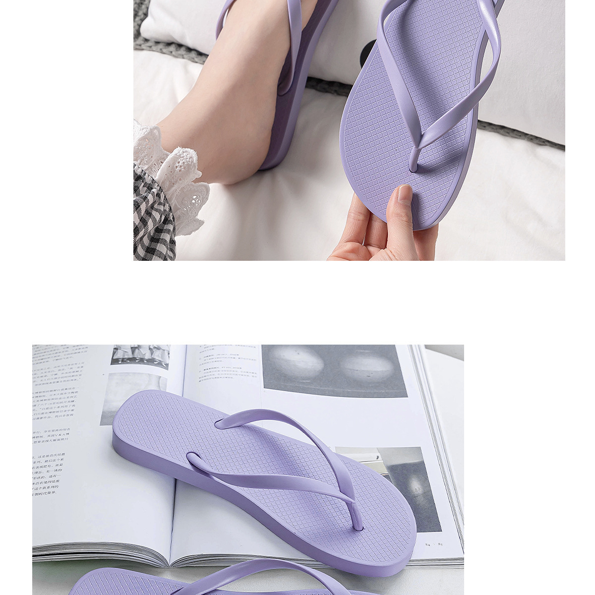 Women Comfortable Minimalist Flip-flops Non-slip Beach Sandals_voghion.com