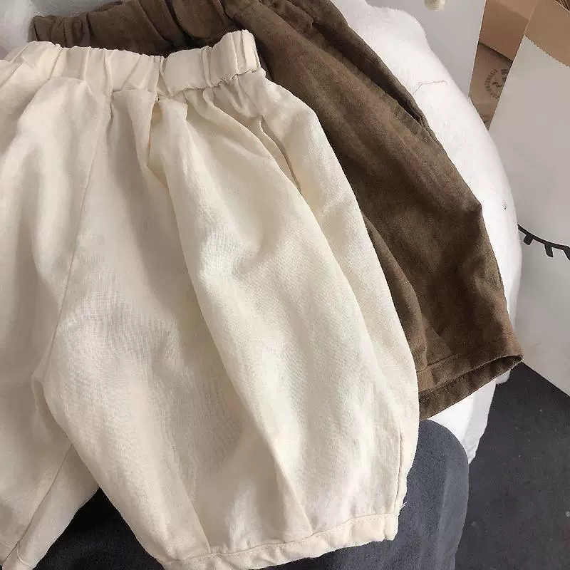 Thin trousers, children's flashlight, cotton and linen