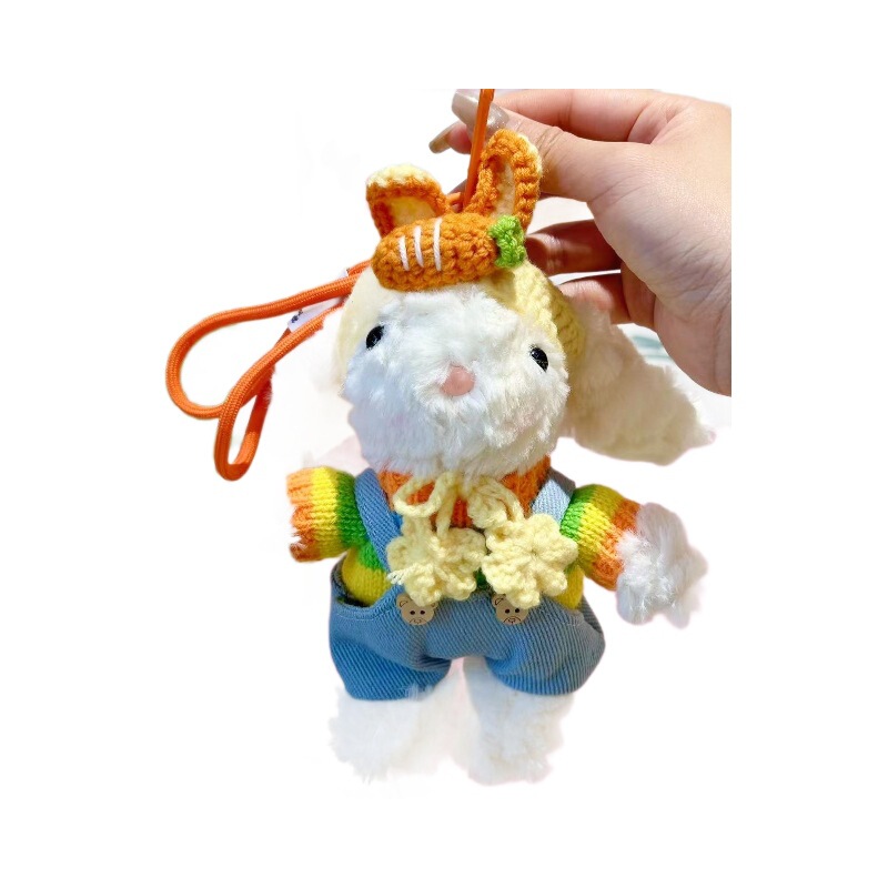 新商品の桜の耳を垂れたウサギのカバンのペンダントのぬいぐるみのキーホルダーはクリスマスプレゼントを飾ります。|undefined