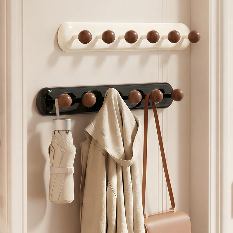 Magnetic Hook Rack Behind the Door, No-Drill Adhesive Hooks for Home Kitchen and Bathroom, Strong and Non-Slip, Traceless Clothes Hooks