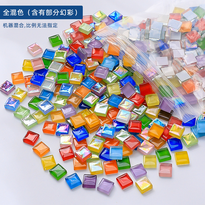 混合モザイク diy 手作りフリーストーンクリエイティブ生産材料カラークリスタルガラスルース粒子装飾自己粘着|undefined