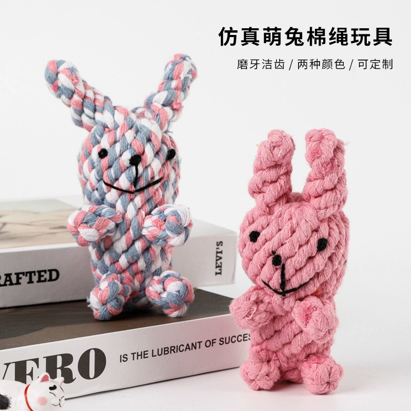 Фабрика прямой собака моляры Чистка игрушки Хлопок Веревка Тканые кролик форма собака укус игрушки любимчика оптом