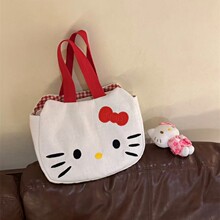 2026新款可爱Kitty猫卡通帆布包可爱少女心学生装书大容量单肩包