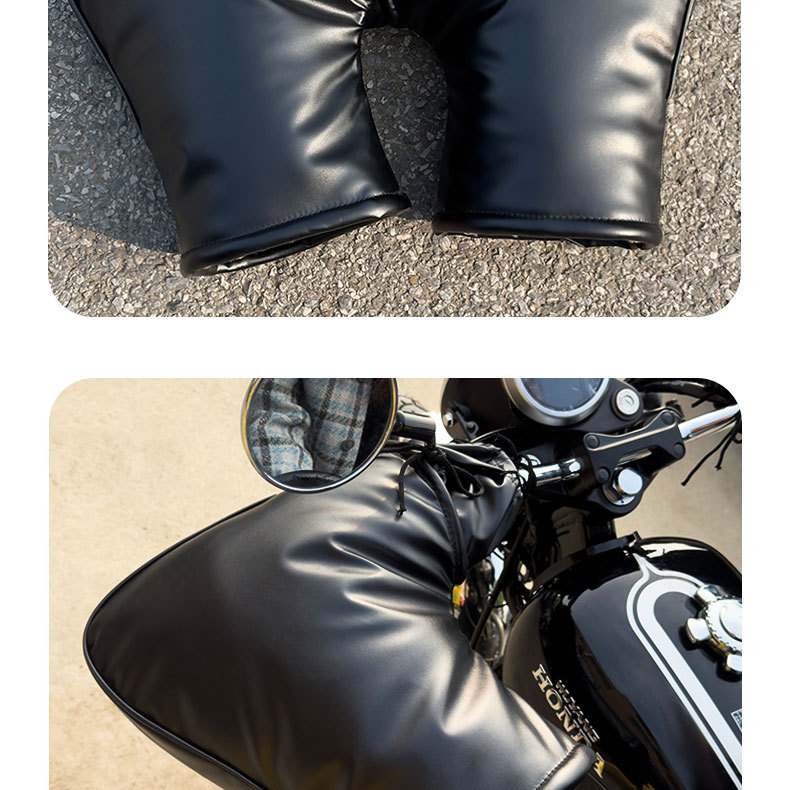 Winter warm, fleece-lined, thickened electric vehicle hand guards, windproof and cold-resistant, suitable for scooters and tricycles