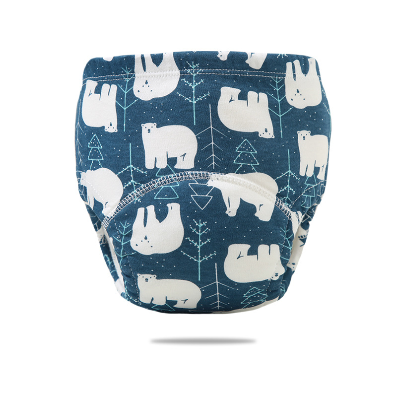 Oso blanco sobre fondo azul