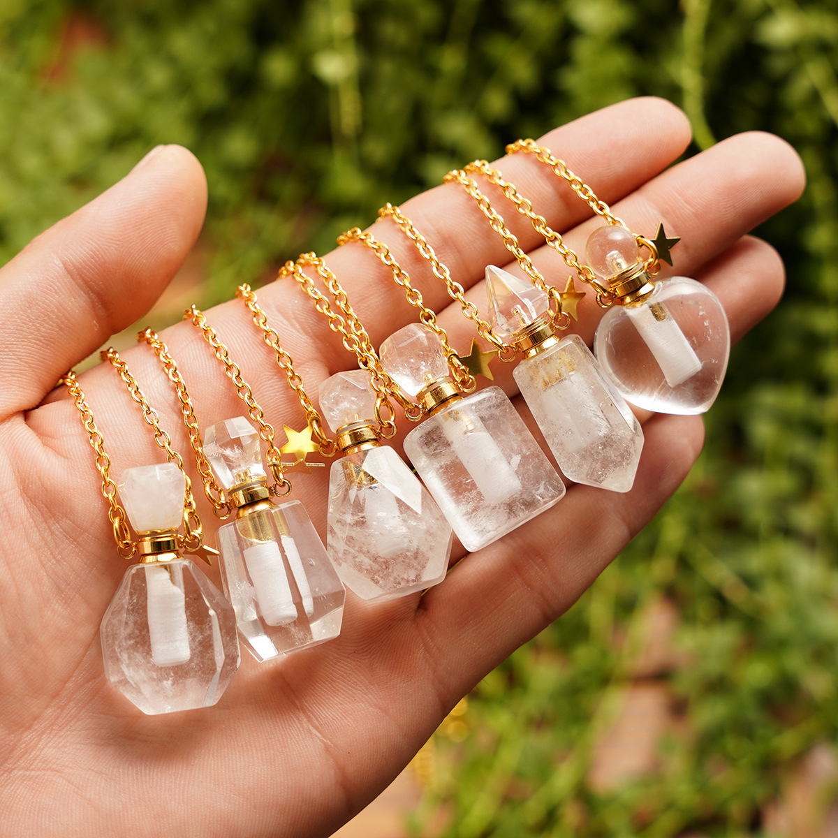 Fashion Geometric Star Heart Shape Crystal Pendant Necklace 1 Piece