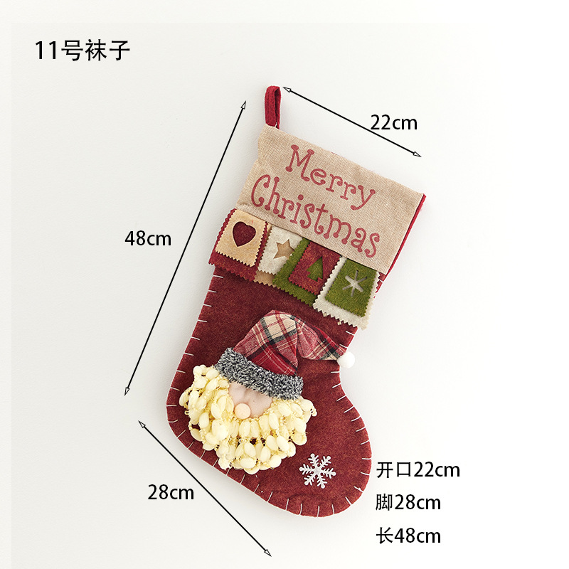 Calcetines de Navidad decoraciones de Navidad colgantes viejos muñecos de nieve bolsas de dulces calcetines grandes bolsas de regalo para niños bolsas de regalo