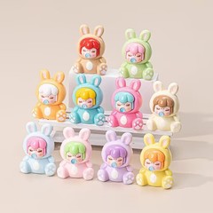 新品吹泡泡兔子南希系列盲盒萌粒diy饰品树脂潮玩小摆件可爱手办