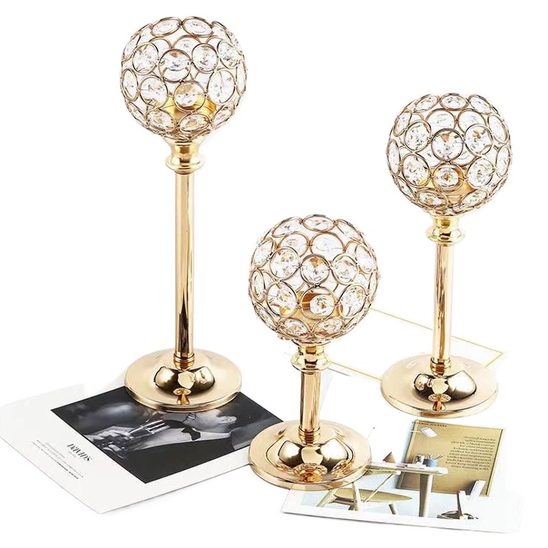 Estilo Europeo mini candelabro de cristal de metal creativo decoración de la boda Hotel Casa cena con velas accesorios Decoración