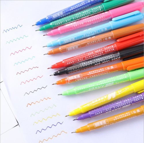 Factory Direct Sale LeTu 120 Red Blue Black Three-Color Double-Head Marker Pen Backing Pen Student Brush Needle Pen