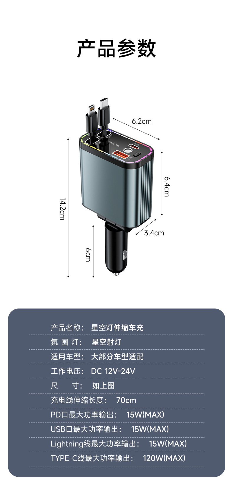 Suitable for Bmw X1X2X3X4X5 Series 3 Series Gt Car Charger Fast Charging Starry Sky Vertex Cigarette Lighter Conversion Head USB