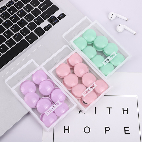 Factory wholesale macaron color paper clips small fresh creative boxed swallowtail clip office stationery key tag rubber band