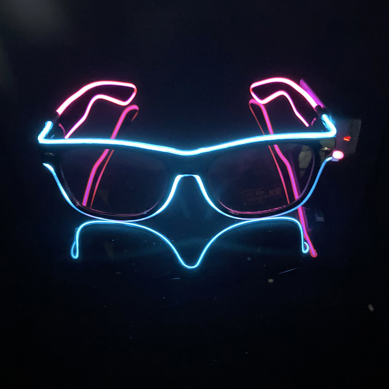 Nuevo comercio exterior de dos colores el juguete fluorescente LED inalámbrico gafas luminosas noche discoteca baile atmósfera accesorios selección multicolor