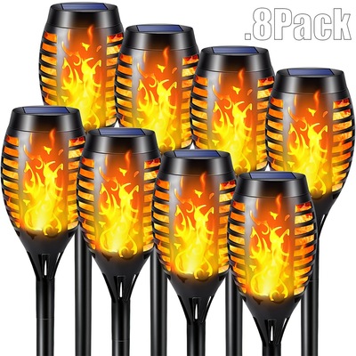 8 Pack Solar Torch Lights Outdoor Dancing Flickering Flame