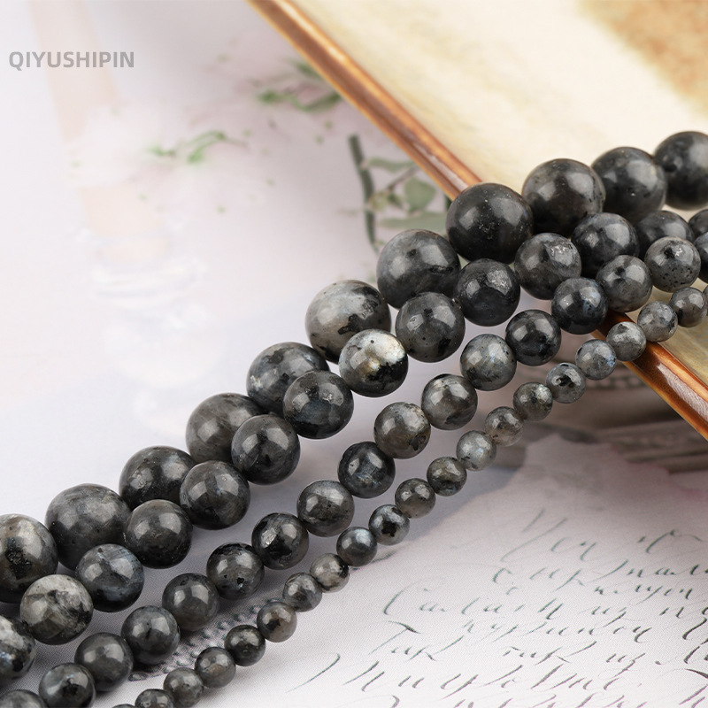 Labradorite native black flash stone beads DIY jewelry handmade stringing natural stone flash stone wholesale