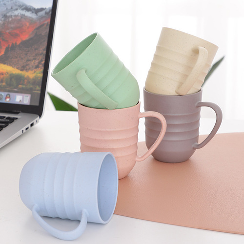 Wheat Straw Water Cup Household Mouthwash Cup Children Student Dorm Toothbrush Cup Drinking Cup Business Plastic Cup
