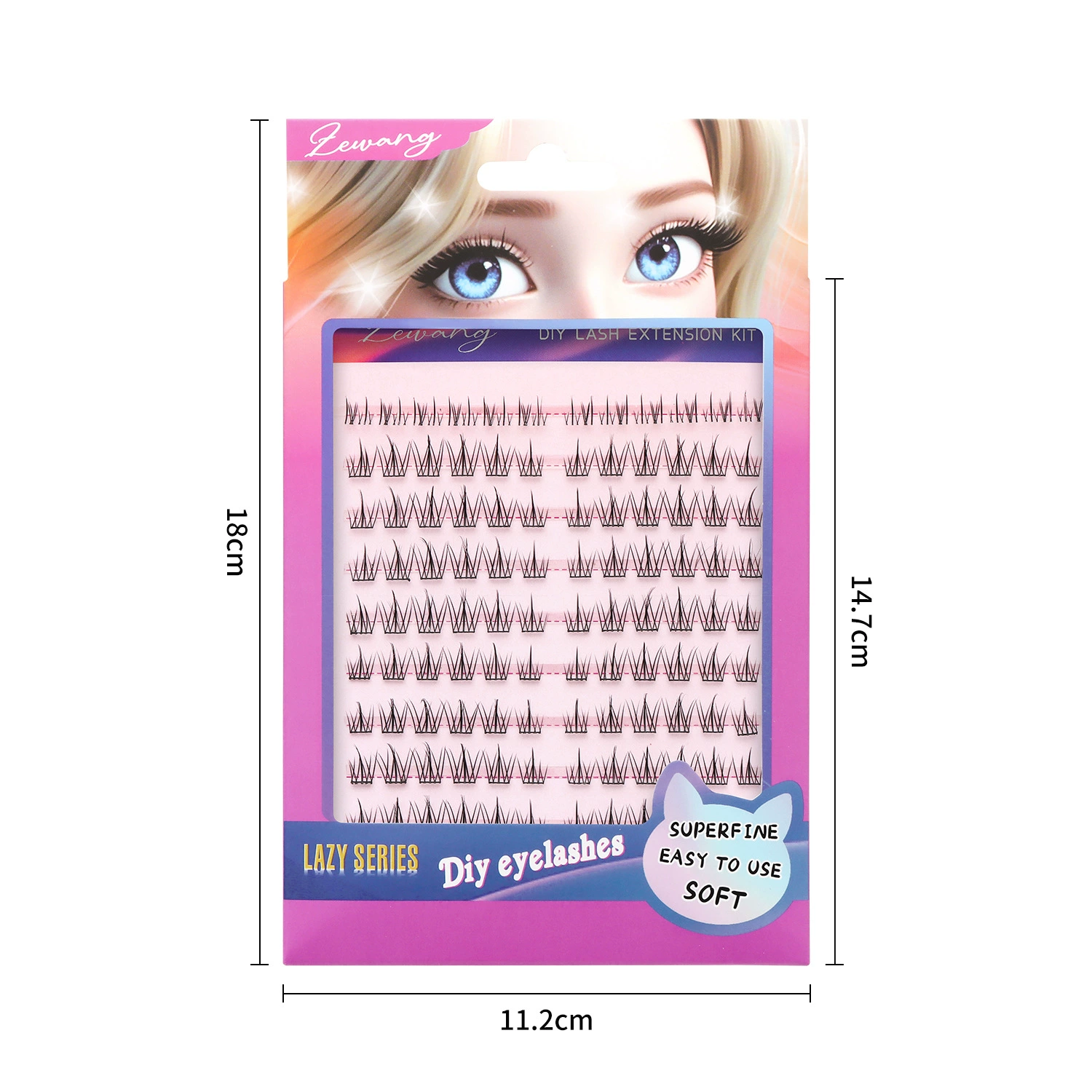 Самоклеящиеся накладные ресницы без клея, густые верхние ресницы в форме подсолнуха, большой объем, полный набор, плоские ресницы, Duoli eye tail.