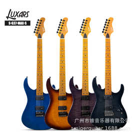 LUXARS高档24品电吉他虎纹贴面亮光漆面 电吉他工厂批发跨境