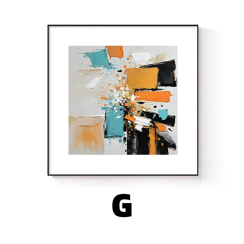 Modern Minimalist Restaurant Decorative Painting Abstract Niche Art Square Living Room Hanging Painting Dining Room Dining Table Background Wall Mural Painting