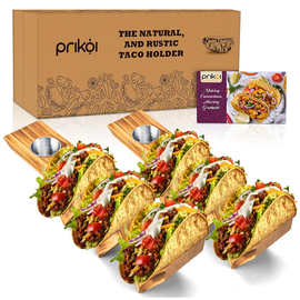 跨境实木玉米卷饼架家用木质复古W型墨西哥薄饼架桌面波浪形饼架