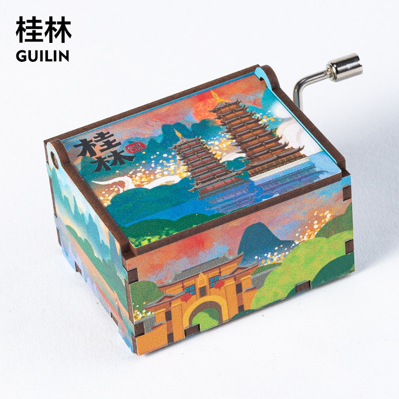 オリジナル厦門福州西安成都青島重慶手揺オルゴール音楽鈴音楽箱旅行記念品|undefined
