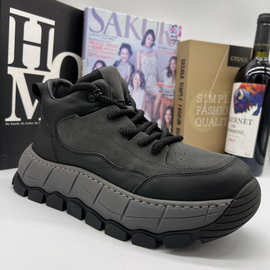 冬季棉鞋男东北保暖防滑马丁加厚牛皮一体户外高帮靴子防水雪地靴