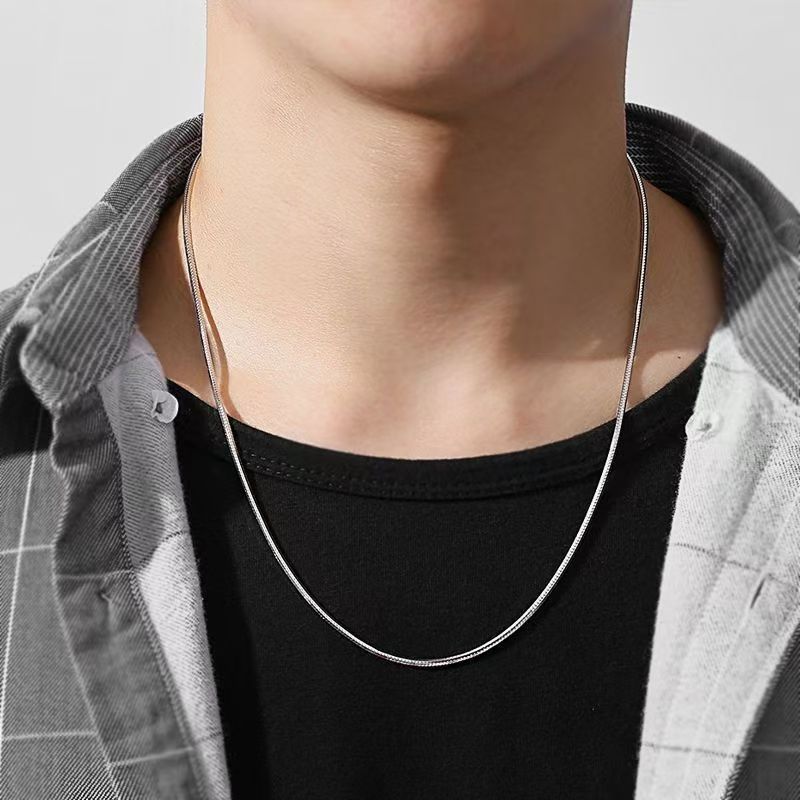 Snake Bone Necklace Men Vintage Style Trendy Niche Collarbone_voghion.com