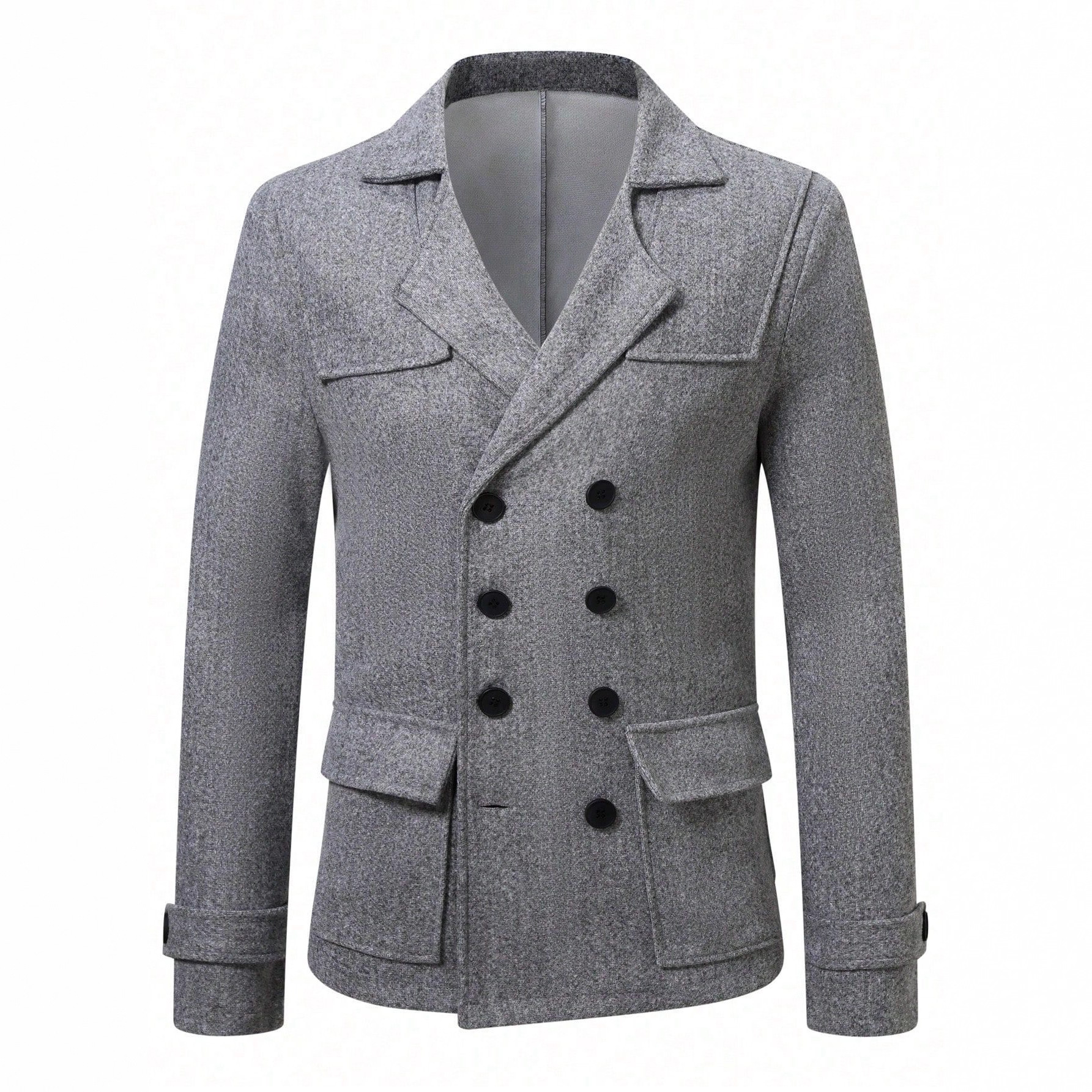 Abrigo de Lana Cruzado Retro para Hombre, Estilo Europeo y Americano, Nuevo Otoño/Invierno 2025, Amazon