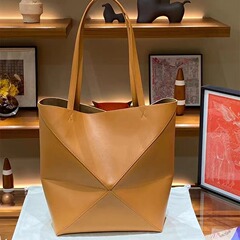 Top-grain leather large capacity new puzzlefold geometric bag handbag full leather tote bag folding tote bag 