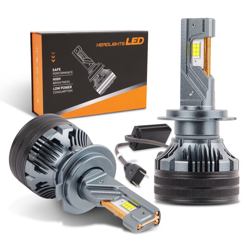 Q7 tres tubos de cobre del automóvil LED delantero H7 luz blanca 180W luz alta y baja ultra brillante H11 luz láser delantera