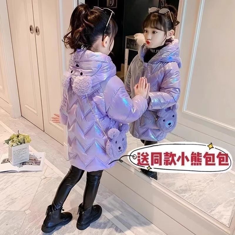 Niña invierno de invierno de 2025 nueva explosión de aire extranjero para niños abrigos de algodón de invierno de bebé chaqueta de algodón de niña