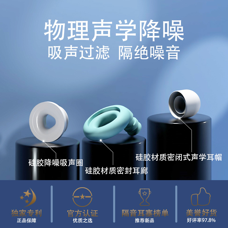 [Venta caliente transfronteriza tapones para los oídos de reducción de ruido] tapones para los oídos de silicona para dormir insonorizados Amazon caliente en stock al por mayor