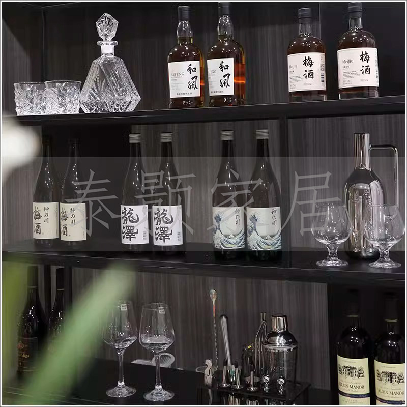 售楼处样板房间酒柜红酒杯酒具摆件道具假酒软装饰品陈列