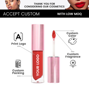 OEM foreign trade waterproof lip glaze without logo non-stick cup in stock powder round tube lip gloss small batch Lip gloss cross border
