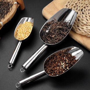 Stainless steel thickened ice shovel multifunctional shovel food shovel milk tea shop ice shovel rice shovel multifunctional stainless steel ice shovel