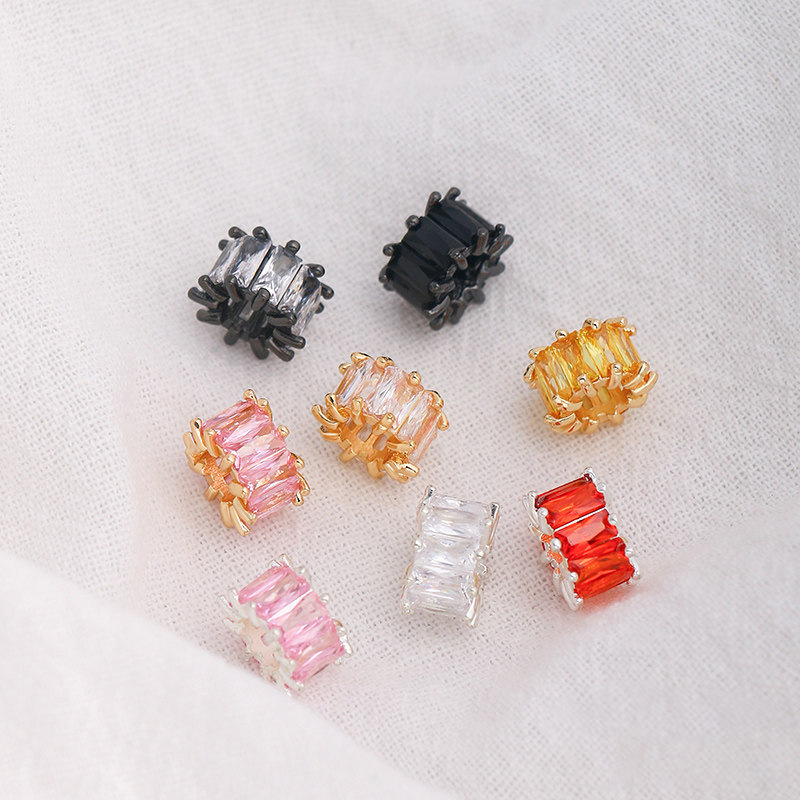 18K Gold-Plated Copper Color-Preserving Spacer Beads Handmade Loose Beads DIY Bracelet Necklace Crystal Pearl Spacer Beads Jewelry Accessories
