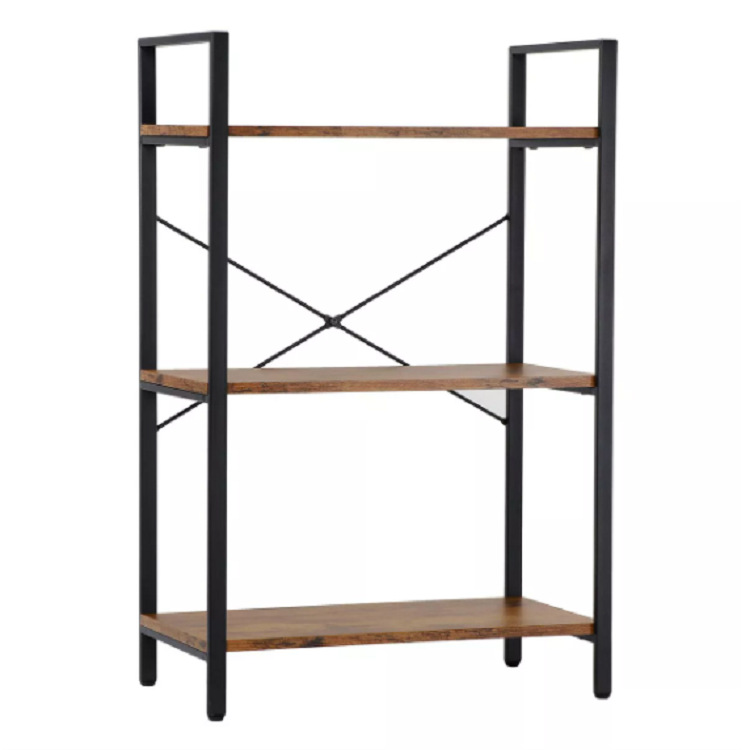 置物架现代简约带层次客厅卧室置物架钢木结构收纳置物架