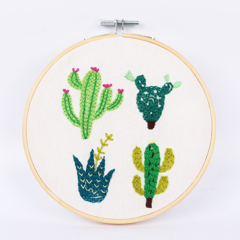 Flor y hoja hermosa tela hecha a mano DIY novato bordado europeo flores y plantas material paquete kit costura traje lavanda