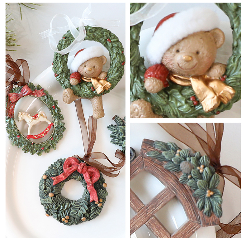 Klasik Noel Süsü Seti - El Yapımı Reçine Tatil Süslemeleri (Vintage Esintili, 10 Benzersiz Tasarım, Kırılmaz ve Hafif)_voghion.com