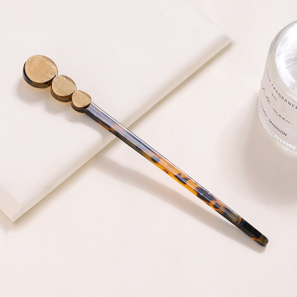 Nuevo estilo ámbar de una sola palabra horquilla simple retro de alta calidad cabeza de bola horquilla estilo antiguo horquilla accesorios para el cabello