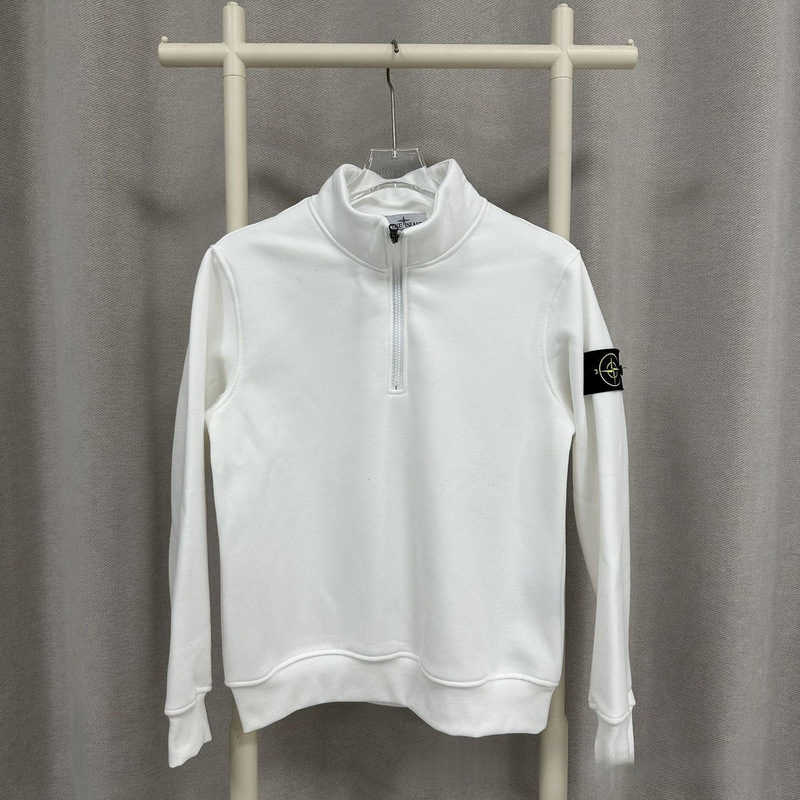 Shidao Spring and Autumn New Compass Emblem Half-Zip Pullover Solid Color Terry Crew Neck Loose Sweatshirt Shidao Spring and Autumn New Compass Emblem Half-Zip Pullover Solid Color Terry Crew Neck Loose Sweatshirt