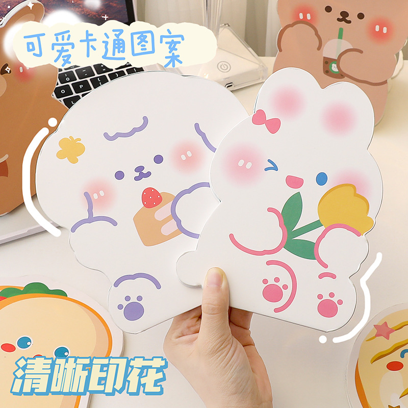 Lindo espejo plegable de dibujos animados al por mayor de forma especial para niñas espejo de maquillaje portátil hd espejo completo