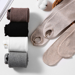 女童打底褲春秋豎條紋兒童連腳褲襪 純色新品中大童不掉襠連褲襪